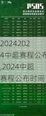 2024中超赛程公布,2024中超赛程公布时间
