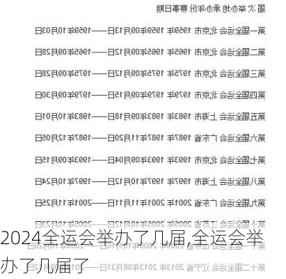 全运会举办了几届,全运会举办了几届了