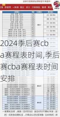 季后赛cba赛程表时间,季后赛cba赛程表时间安排