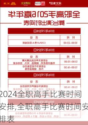全职高手比赛时间安排,全职高手比赛时间安排表