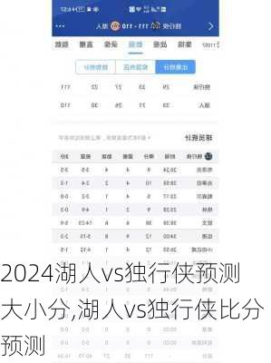 湖人vs独行侠预测大小分,湖人vs独行侠比分预测