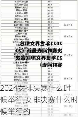 女排决赛什么时候举行,女排决赛什么时候举行的