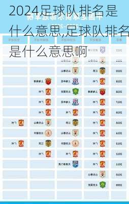 足球队排名是什么意思,足球队排名是什么意思啊
