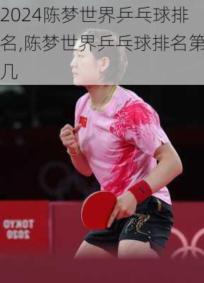 陈梦世界乒乓球排名,陈梦世界乒乓球排名第几