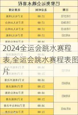 全运会跳水赛程表,全运会跳水赛程表图片