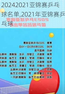 2021亚锦赛乒乓球名单,2021年亚锦赛乒乓球