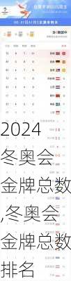 冬奥会 金牌总数,冬奥会金牌总数排名