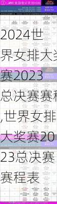 世界女排大奖赛2023总决赛赛程,世界女排大奖赛2023总决赛赛程表
