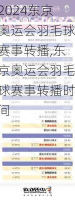 东京奥运会羽毛球赛事转播,东京奥运会羽毛球赛事转播时间