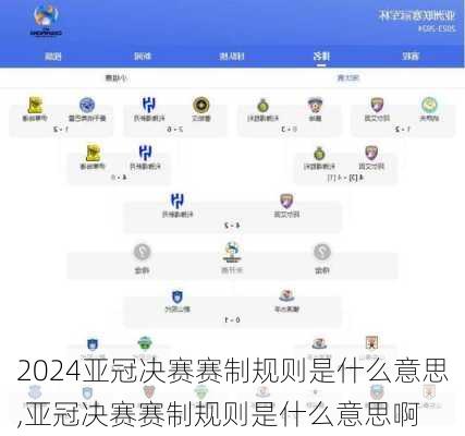 亚冠决赛赛制规则是什么意思,亚冠决赛赛制规则是什么意思啊