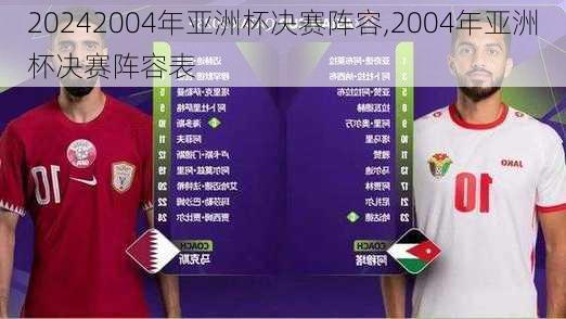 2004年亚洲杯决赛阵容,2004年亚洲杯决赛阵容表