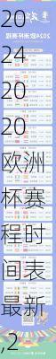 2020欧洲杯赛程时间表最新,2020欧洲杯赛程时间表最新消息