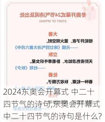 东奥会开幕式 中二十四节气的诗句,东奥会开幕式 中二十四节气的诗句是什么?