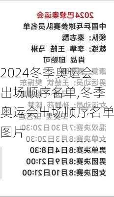 冬季奥运会出场顺序名单,冬季奥运会出场顺序名单图片