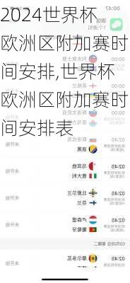 世界杯欧洲区附加赛时间安排,世界杯欧洲区附加赛时间安排表
