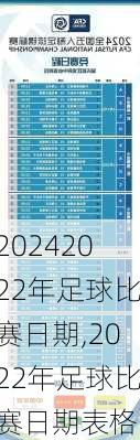 2022年足球比赛日期,2022年足球比赛日期表格