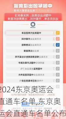 东京奥运会直通车名单,东京奥运会直通车名单公布