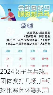 女子乒乓球团体赛打几场,乒乓球比赛团体赛规则