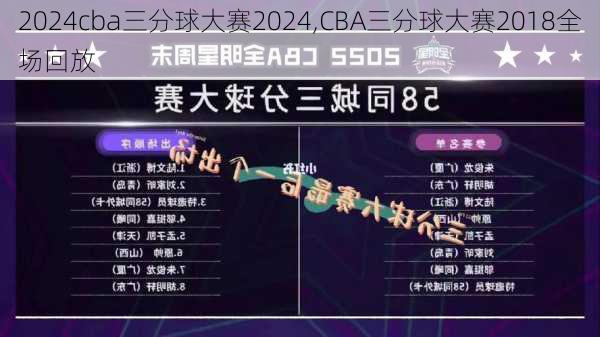 cba三分球大赛2024,CBA三分球大赛2018全场回放