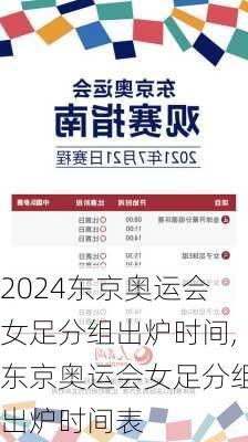 东京奥运会女足分组出炉时间,东京奥运会女足分组出炉时间表