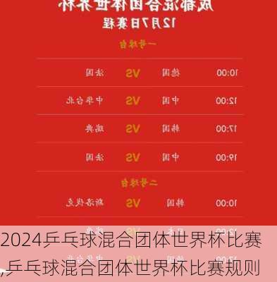 乒乓球混合团体世界杯比赛,乒乓球混合团体世界杯比赛规则