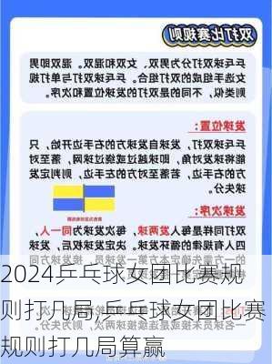 乒乓球女团比赛规则打几局,乒乓球女团比赛规则打几局算赢