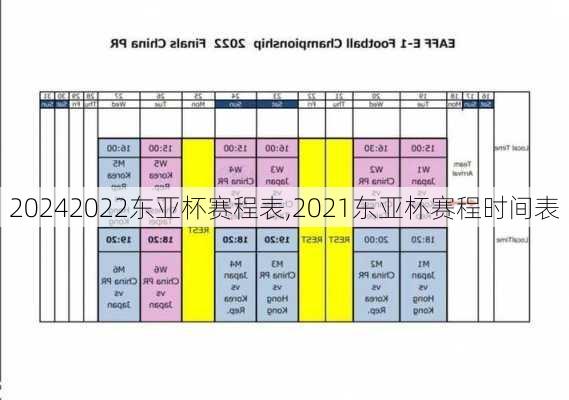 2022东亚杯赛程表,2021东亚杯赛程时间表