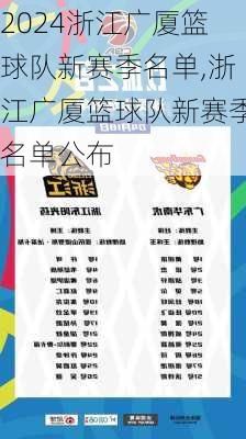 浙江广厦篮球队新赛季名单,浙江广厦篮球队新赛季名单公布