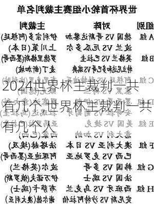 世界杯主裁判一共有几个,世界杯主裁判一共有几个人