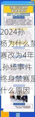 孙杨为什么禁赛改为4年,孙杨事件终身禁赛是什么原因