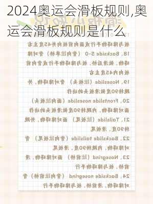 奥运会滑板规则,奥运会滑板规则是什么