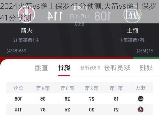 火箭vs爵士保罗41分预测,火箭vs爵士保罗41分预测