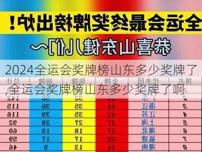 全运会奖牌榜山东多少奖牌了,全运会奖牌榜山东多少奖牌了啊