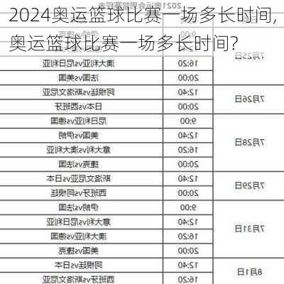 奥运篮球比赛一场多长时间,奥运篮球比赛一场多长时间?