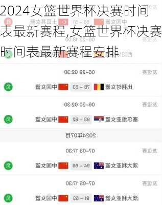 女篮世界杯决赛时间表最新赛程,女篮世界杯决赛时间表最新赛程安排
