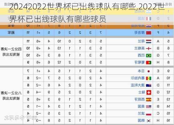 2022世界杯已出线球队有哪些,2022世界杯已出线球队有哪些球员