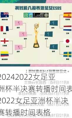 2022女足亚洲杯半决赛转播时间表,2022女足亚洲杯半决赛转播时间表格
