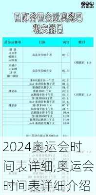 奥运会时间表详细,奥运会时间表详细介绍