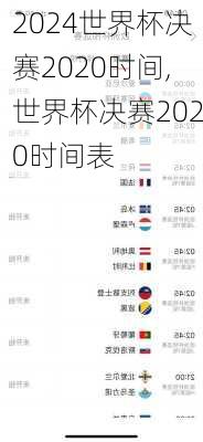 世界杯决赛2020时间,世界杯决赛2020时间表