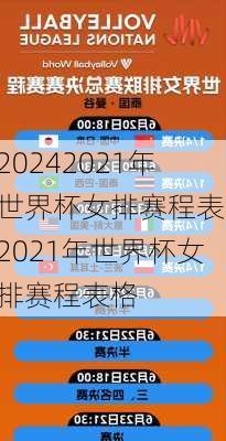 2021年世界杯女排赛程表,2021年世界杯女排赛程表格
