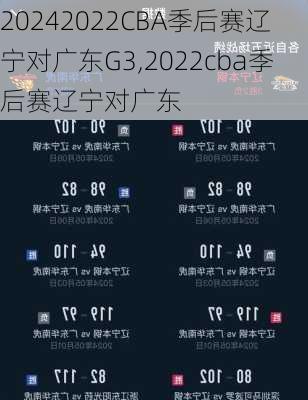 2022CBA季后赛辽宁对广东G3,2022cba季后赛辽宁对广东
