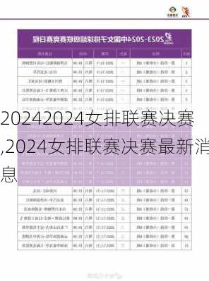 2024女排联赛决赛,2024女排联赛决赛最新消息