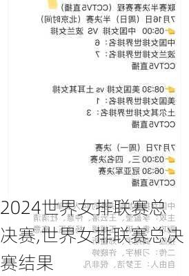 世界女排联赛总决赛,世界女排联赛总决赛结果