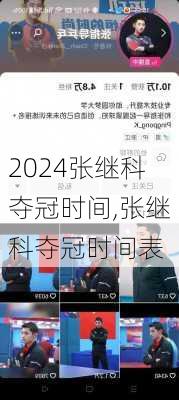 张继科夺冠时间,张继科夺冠时间表