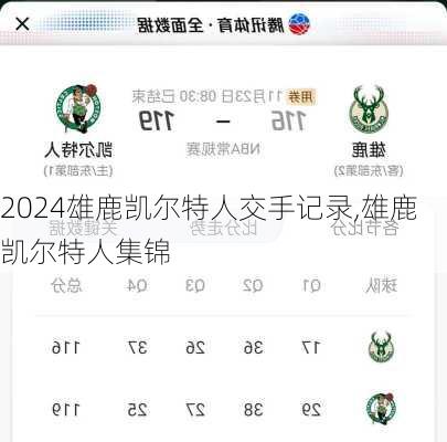 雄鹿凯尔特人交手记录,雄鹿凯尔特人集锦