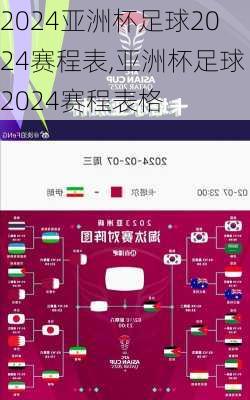 亚洲杯足球2024赛程表,亚洲杯足球2024赛程表格