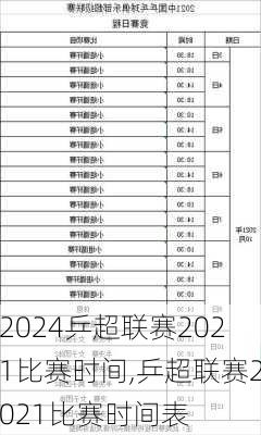 乒超联赛2021比赛时间,乒超联赛2021比赛时间表