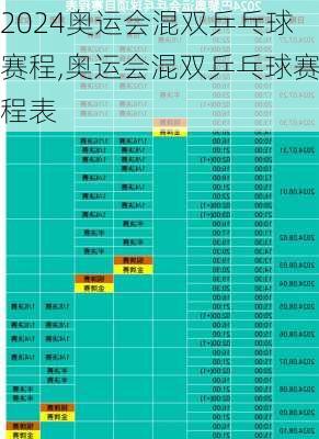 奥运会混双乒乓球赛程,奥运会混双乒乓球赛程表