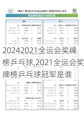 2021全运会奖牌榜乒乓球,2021全运会奖牌榜乒乓球冠军是谁