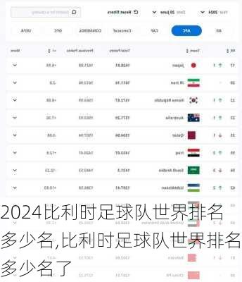 比利时足球队世界排名多少名,比利时足球队世界排名多少名了